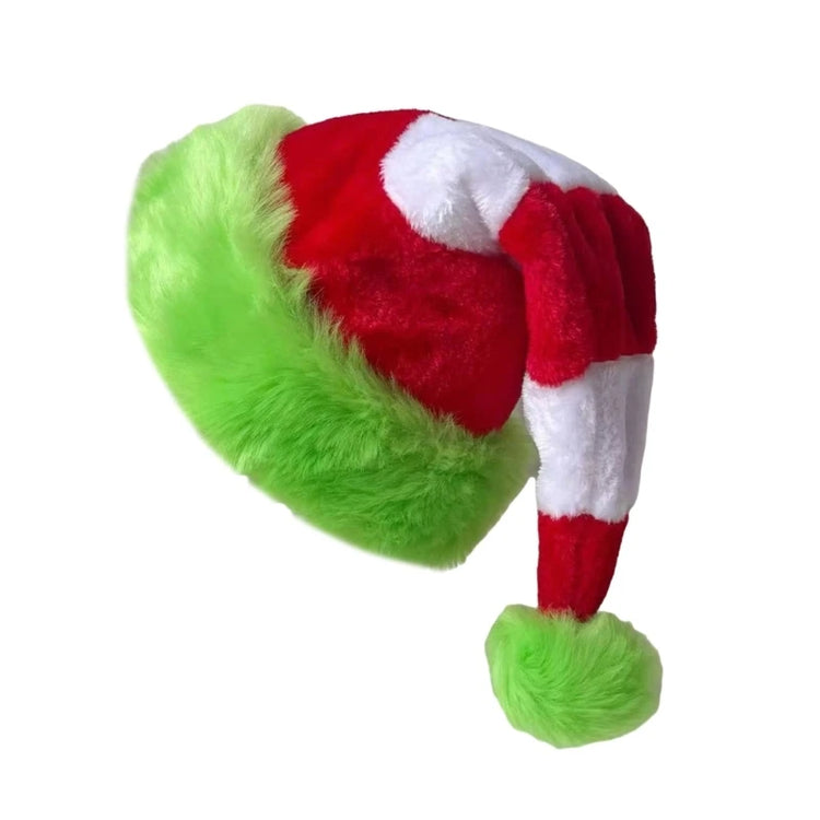 Plush Striped Santa Hat for Family Fun and Holiday Cheer - NOVA TRENZ