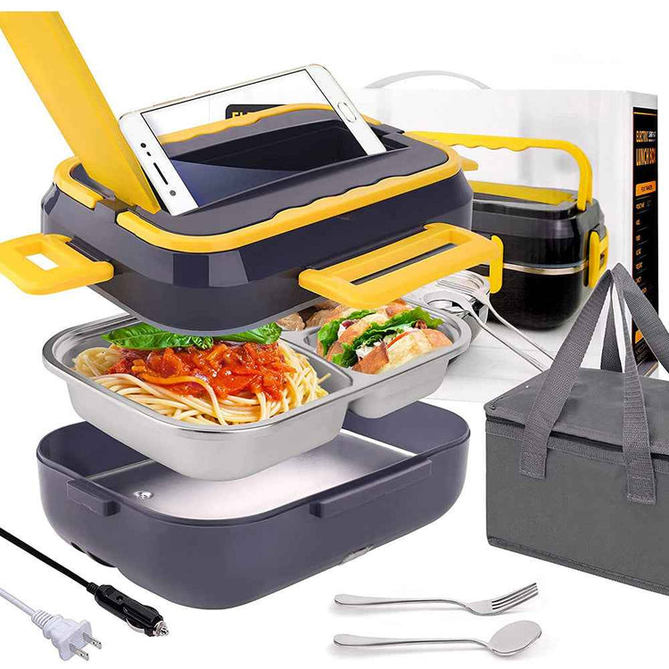 Portable Electric Lunch Box 1.5L Cookware Set with Heater and Insulation Bag for Car and Truck - NOVA TRENZ