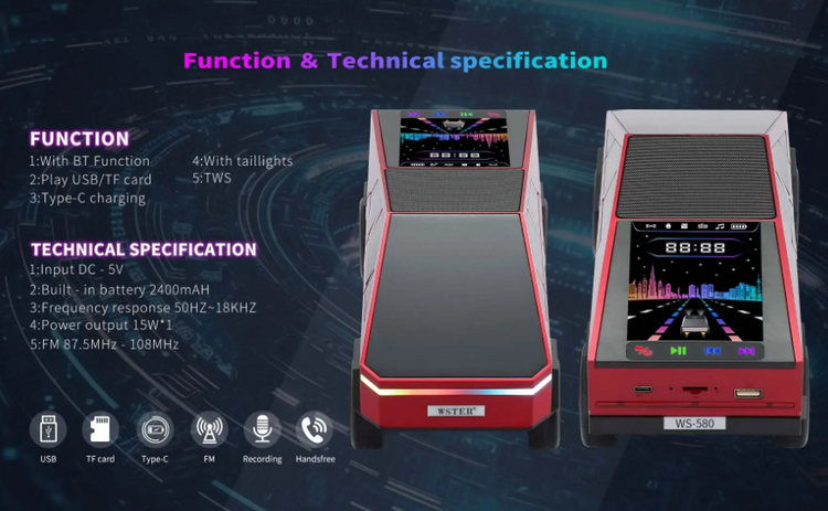 Cybertruck Bluetooth Speaker with LED Lights for Ultimate Sound Experience - NOVA TRENZ