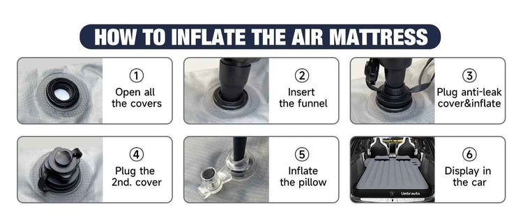 Umbrauto Tesla Y Car Camping Mattress - Thicken Air Mattress for Comfortable SUV Adventures, Gray - NOVA TRENZ