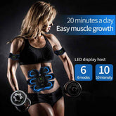 Electric Abdominal Muscle Stimulator - Rechargeable EMS Trainer Belt for Fitness and Muscle Massage