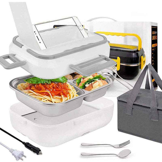 Portable Electric Lunch Box 1.5L Cookware Set with Heater and Insulation Bag for Car and Truck - NOVA TRENZ