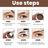 EELHOE Perfect Brow Stencil Kit, Waterproof Smooth Easy Color No Smudge No Makeup Natural Three-Dimensional Eyebrow Cream