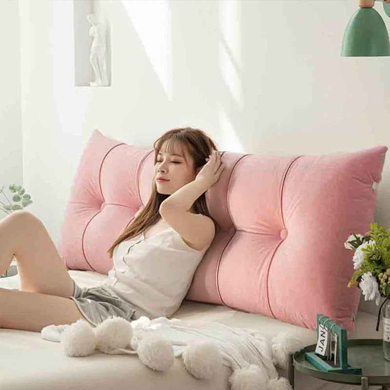 Fluffy Backrest Cushion - Classic Solid Brushed Triangular Bed Cushion for Ultimate Comfort - NOVA TRENZ