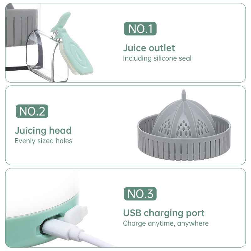 Portable Slow Juicer - USB Rechargeable Electric Blender