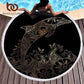 Microfiber Round Beach Towel for Adults – Large 150cm Dolphin Boho Printed Tapestry with Tassels - NOVA TRENZ