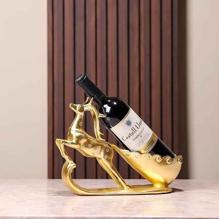 Creative Golden Deer Wine Rack for Living Room and TV Cabinet Decoration - Red Wine Rack Decorative Crafts - NOVA TRENZ