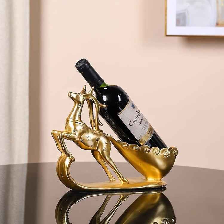 Creative Golden Deer Wine Rack for Living Room and TV Cabinet Decoration - Red Wine Rack Decorative Crafts - NOVA TRENZ