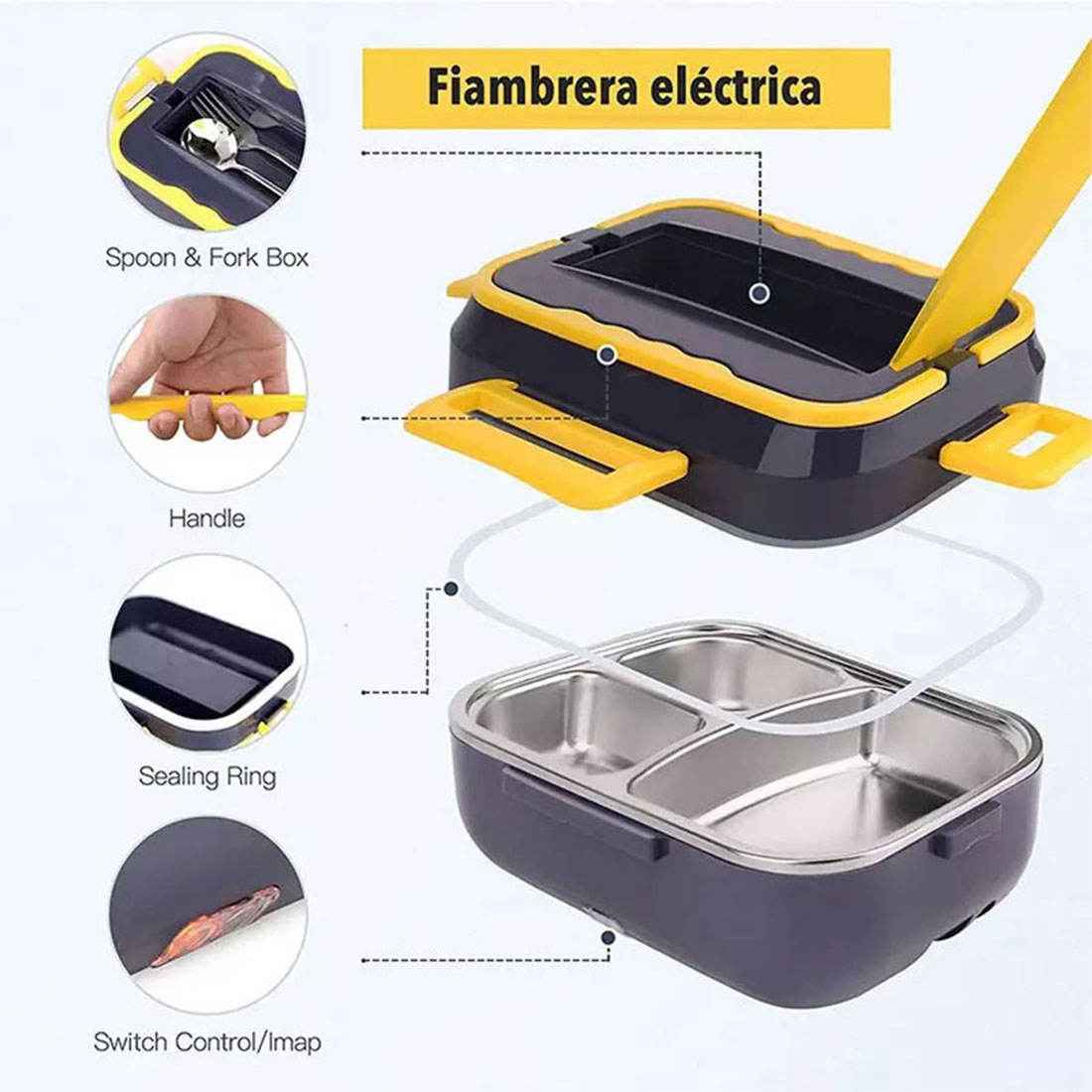 Portable Electric Lunch Box 1.5L Cookware Set with Heater and Insulation Bag for Car and Truck - NOVA TRENZ
