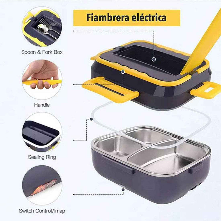 Portable Electric Lunch Box 1.5L Cookware Set with Heater and Insulation Bag for Car and Truck - NOVA TRENZ