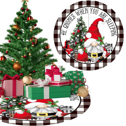 120CM Christmas Tree Skirt - Cartoon Forest Design for Festive Holiday Decoration - NOVA TRENZ