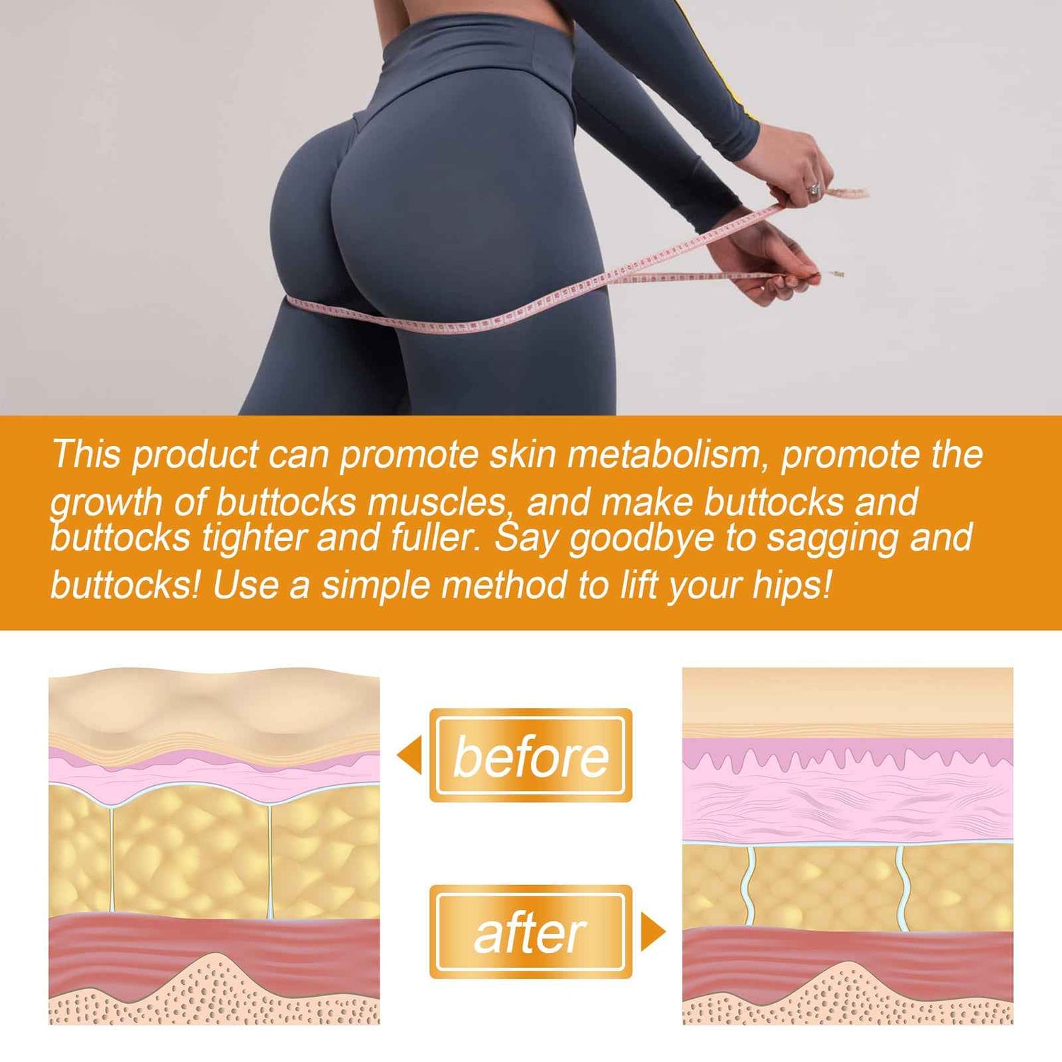 West&Month Collagen Butt Lift And Buttocks Firming Skin, Hip Lift And Peach Butt Lift