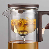 Xiaoman Waist new rodless elegant cup, one click magnetic suction filter glass tea pot, automatic tea separation tea cup