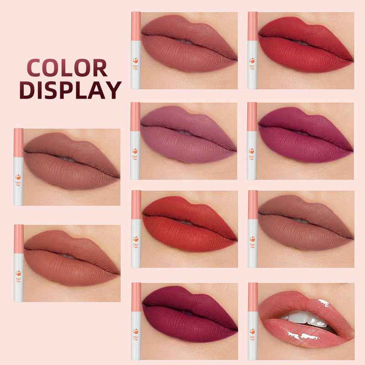 10 PCS Lana Del Rey Lipstick Matte Non Stick Cup Lip Gloss Smoke Pipe Lip Gloss Set Velvet Liquid Lipstick