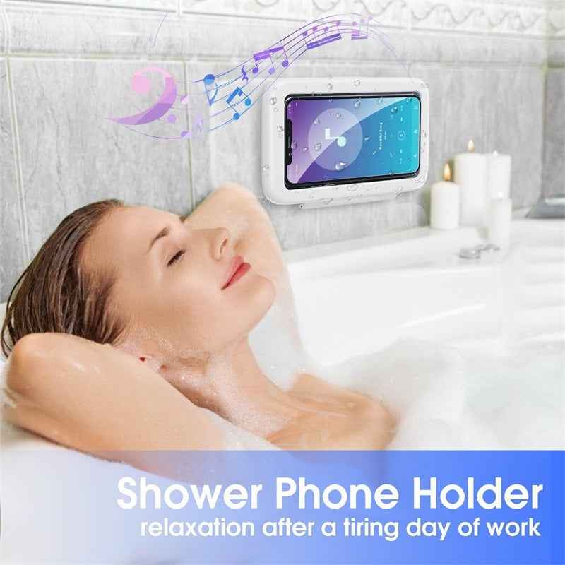 SWaterproof Phone Case for Shower | Handsfree Mobile Holderhower Phone Box Bathroom Waterproof Phone Case Seal Protection Touch Screen Mobile Phone Holder For Kitchen Handsfree Gadget