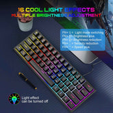 Plug-In Mechanical Keyboard 61 Keys with Blue Shaft – Mini Portable Wired Detachable Keyboard for Esports