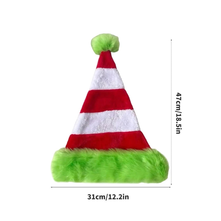 Plush Striped Santa Hat for Family Fun and Holiday Cheer - NOVA TRENZ