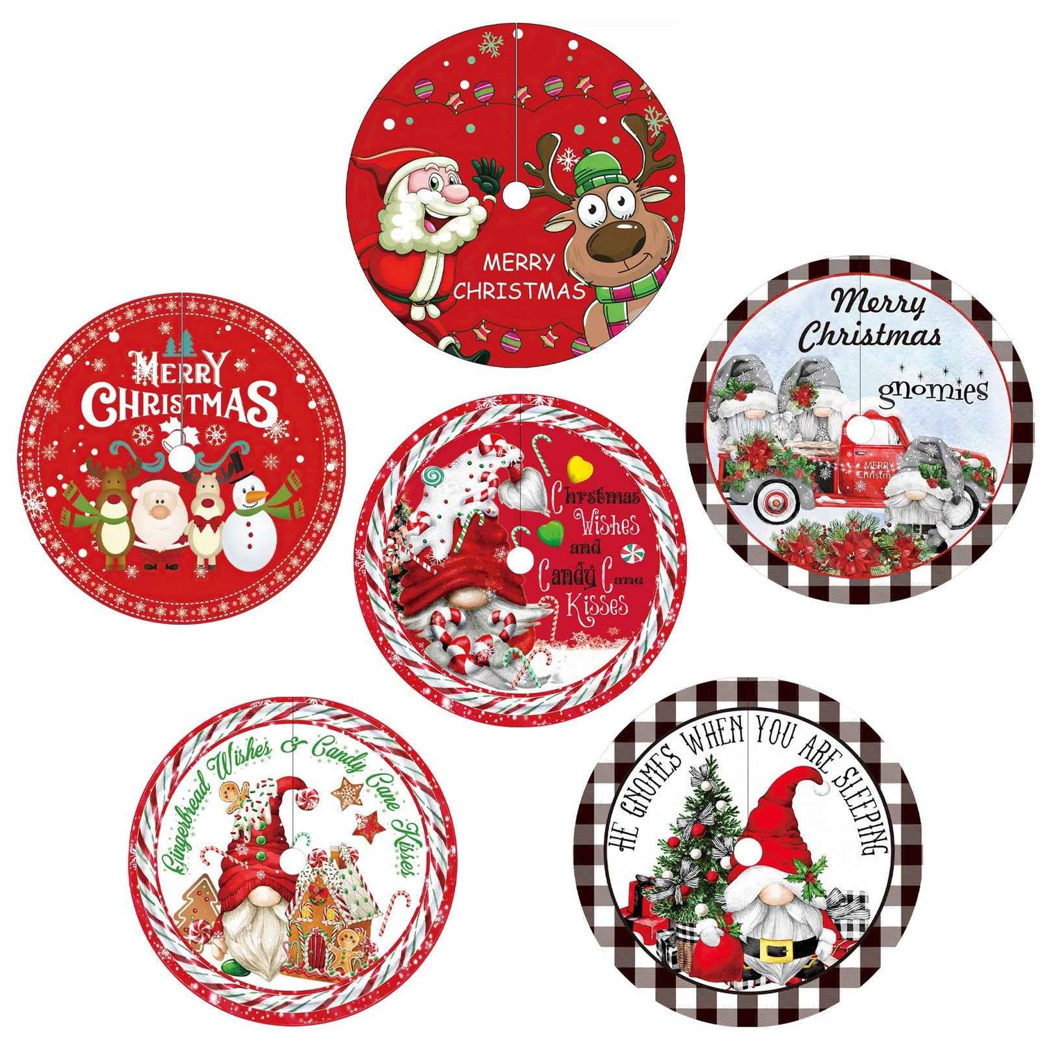 120CM Christmas Tree Skirt - Cartoon Forest Design for Festive Holiday Decoration - NOVA TRENZ