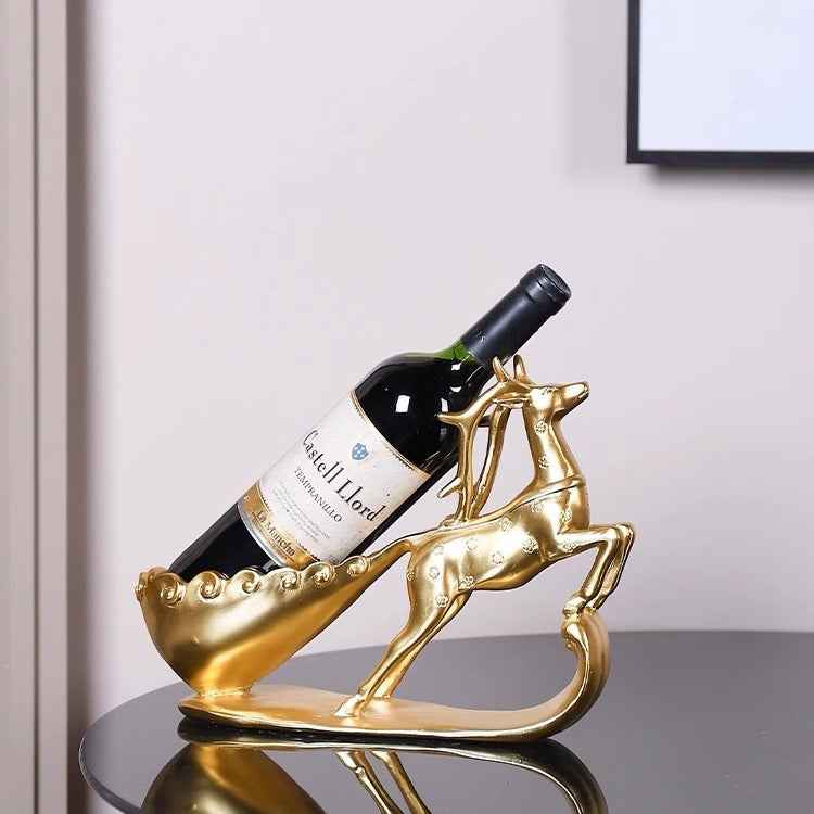 Creative Golden Deer Wine Rack for Living Room and TV Cabinet Decoration - Red Wine Rack Decorative Crafts - NOVA TRENZ