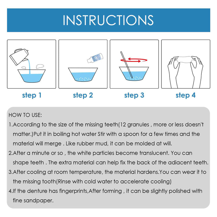 Jaysuing Moldable Dental Filling Cavity Adhesive (30ml box), Film And Television Makeup Denture Modification Adhesive, False Dental Filling, Broken Tooth Temporary Dental Filling Adhesive