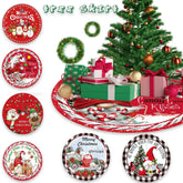 120CM Christmas Tree Skirt - Cartoon Forest Design for Festive Holiday Decoration - NOVA TRENZ