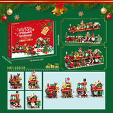 Christmas Countdown Train Toy Set - Building Blocks Countdown Calendar Santa Train for Kids - NOVA TRENZ