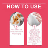 Jakehoe Clothes Stain Remover Wipes Grease Stain Remover Mild Clean Clean White Color Protection Stain Remover