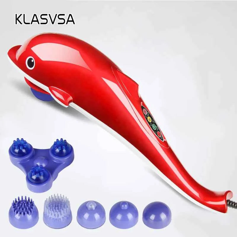 KLASVSA Electric Dolphin Shiatsu Massager for Full Body Pain Relief - Hammer Shoulder and Lumbar Acupressure Vibrator - NOVA TRENZ