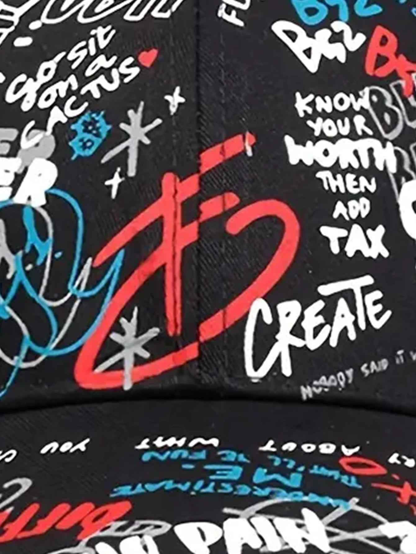 Fashion Graffiti Baseball Cap Adjustable Snapback Hat for Men and Women - Hip Hop Visor Spring Cotton Cap - NOVA TRENZ