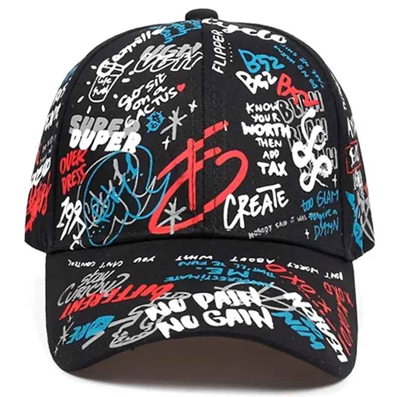 Fashion Graffiti Baseball Cap Adjustable Snapback Hat for Men and Women - Hip Hop Visor Spring Cotton Cap - NOVA TRENZ