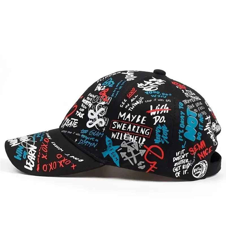 Fashion Graffiti Baseball Cap Adjustable Snapback Hat for Men and Women - Hip Hop Visor Spring Cotton Cap - NOVA TRENZ