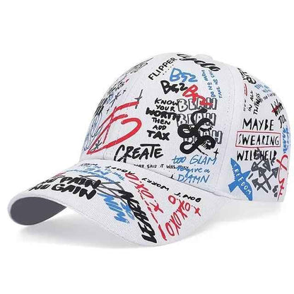 Fashion Graffiti Baseball Cap Adjustable Snapback Hat for Men and Women - Hip Hop Visor Spring Cotton Cap - NOVA TRENZ