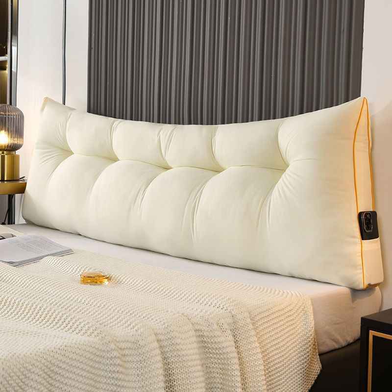 Fluffy Backrest Cushion - Classic Solid Brushed Triangular Bed Cushion for Ultimate Comfort - NOVA TRENZ