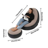 Inflatable Air Mattress Sofa - Comfortable Lazy Deck Chair & Leg Stool for Home and Outdoor Use - NOVA TRENZ