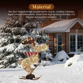 Lighted Skiing Reindeer Ornament with LED for Festive Christmas Lawn and Tree Decor - NOVA TRENZ