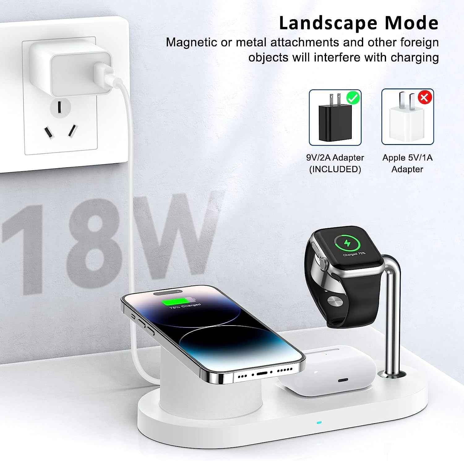 MagSafe Wireless Charger - Three-in-One Magnetic Suction for Apple Mobile Phones, 15W Fast Charging - NOVA TRENZ