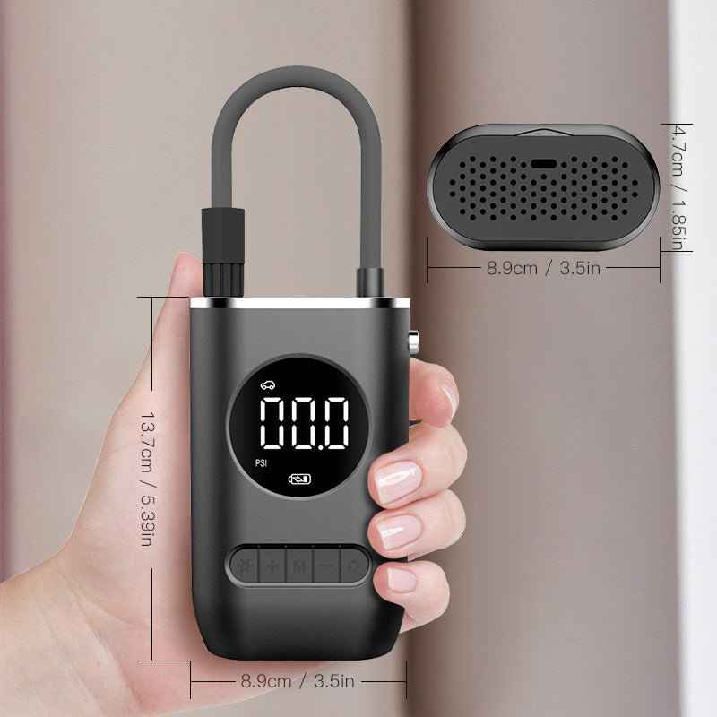 Portable Car Tire Inflator Pump - Mini Wireless Charging Electric Inflator for Bikes and Cars - NOVA TRENZ