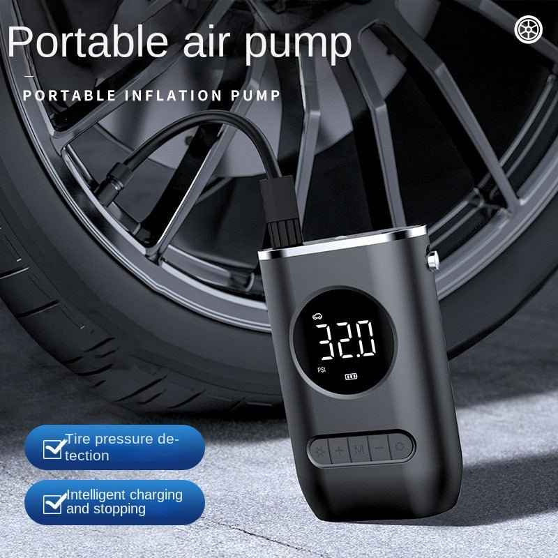 Portable Car Tire Inflator Pump - Mini Wireless Charging Electric Inflator for Bikes and Cars - NOVA TRENZ