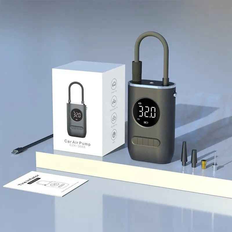 Portable Car Tire Inflator Pump - Mini Wireless Charging Electric Inflator for Bikes and Cars - NOVA TRENZ